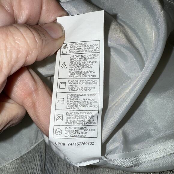 Sequin Hearts Ivory Sheer Tulle Lined Skirt Jeweled Waist Sz 3 asymmetrical Hem - Picture 12 of 12